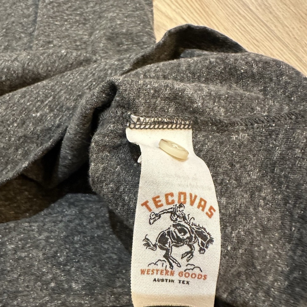 Tecovas Henley Shirt Mens Large Charcoal Gray Heather Long Sleeve Western Cowboy - Picture 5 of 7